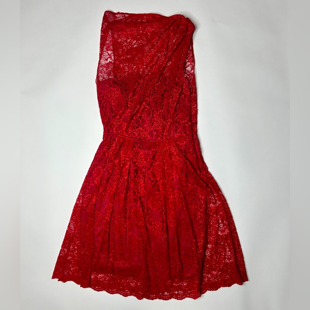 Sophie Theallet Red Lace Midi Dress
